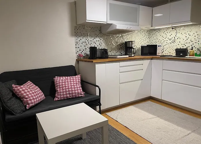 With1 Bedroom Separate Living With A Sofa Bed And A Tiny Kitchen A Bathroom Located In Nordstrand Near By The Sea For 3 Guests With A Garden And Grill With Sea View Just Outside The Oslo